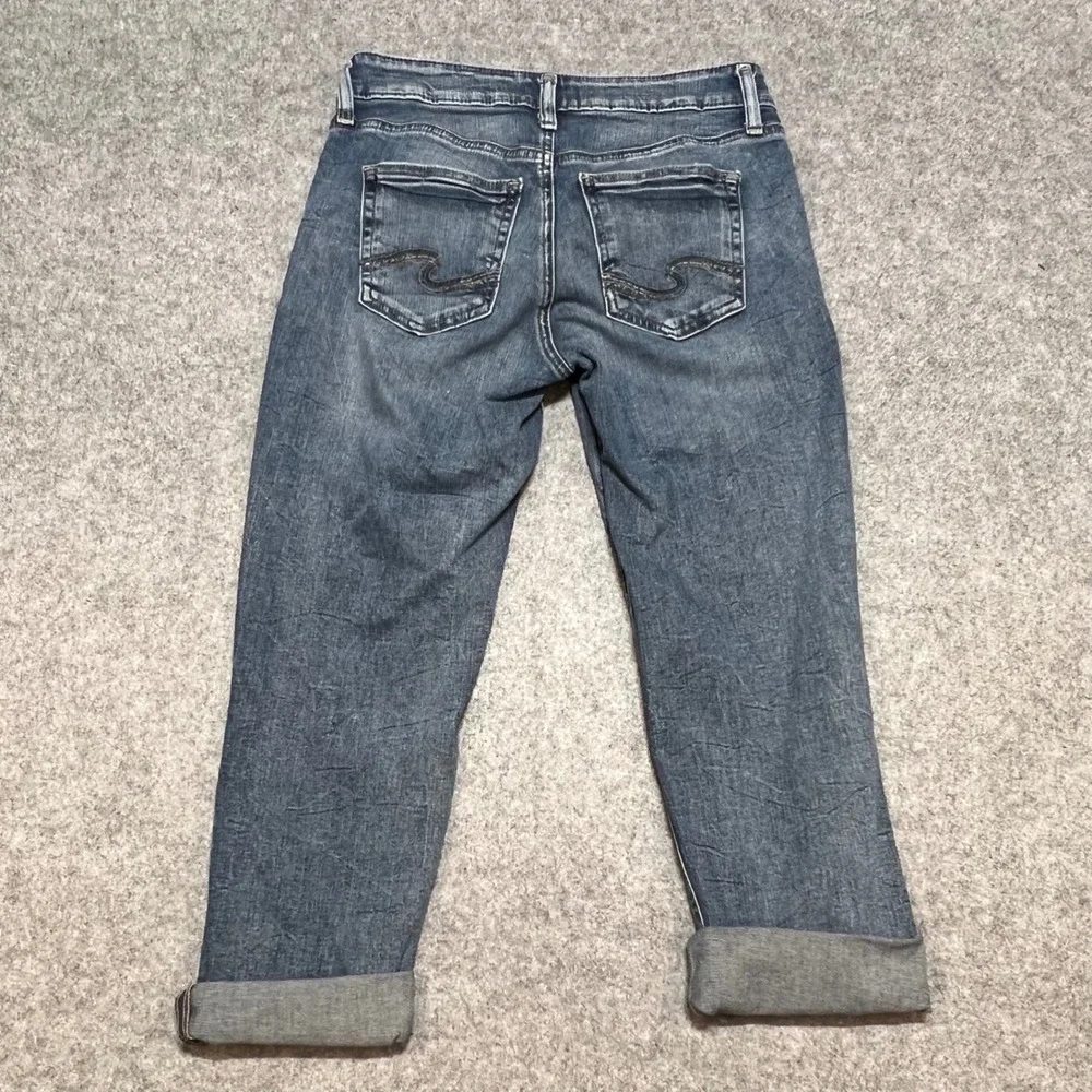 Silver Jeans Co Britt Capri‎ Womens W29 L23.5 Medium Wash Mid Rise Denim Blue